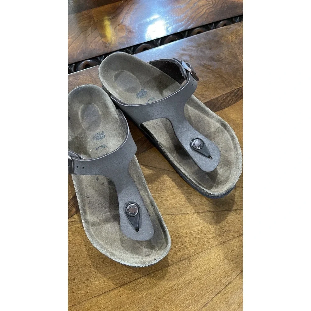 Birkenstock Gizeh Kids Brown Sandals EU 33‎ US 2 Thong Cork Footbed